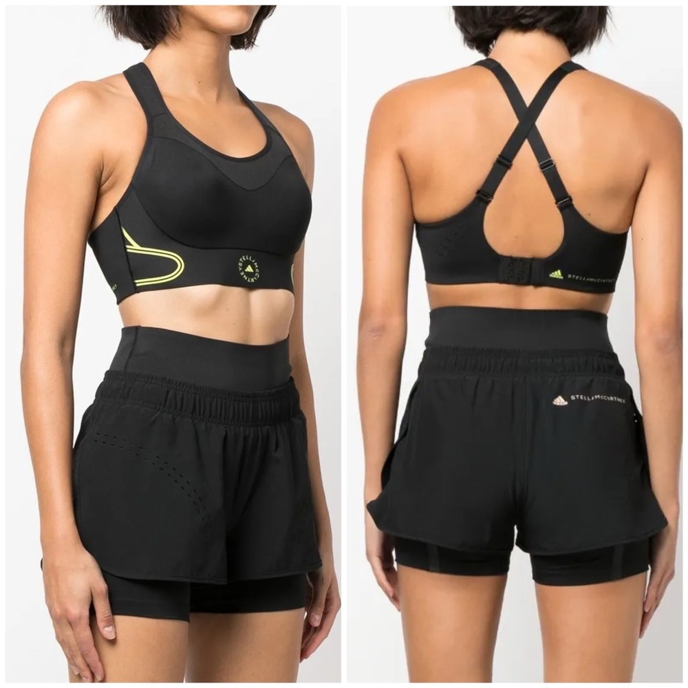 NWT ADIDAS by STELLA McCARTNEY TruePace Sports Bra High Support Black XLDD - Picture 5 of 16
